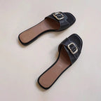 Damen elegante Mules mit modischem Schnallenakzent R&B