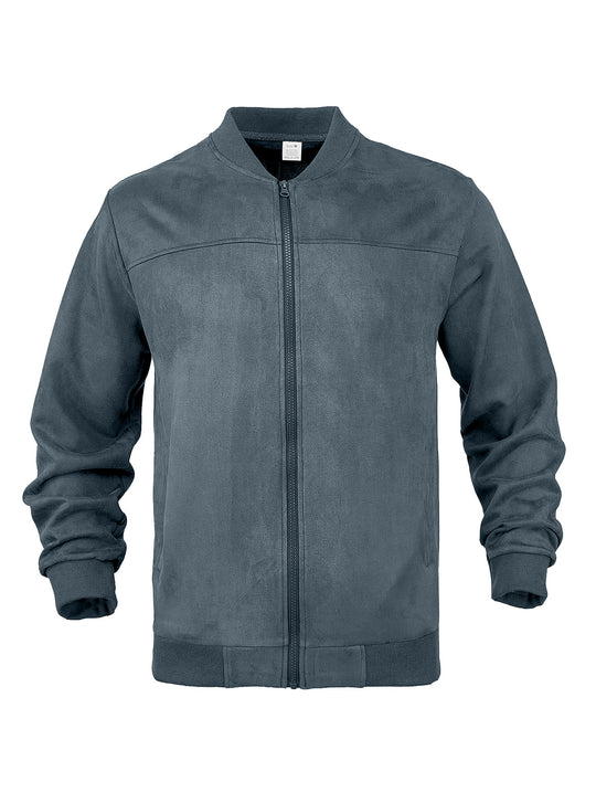 Herren nan Wildleder-Blousonjacke im Bomberstil mit elastischen Rippbündchen R&B