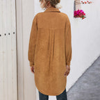 Damen Hemdblusenkleid aus weichem Cordstoff R&B