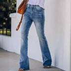 Damen Bootcut Jeans im lässigen Chic mit verkürztem Bein R&B