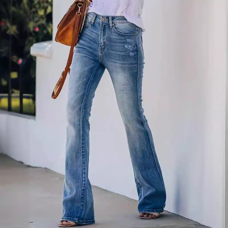 Damen Bootcut Jeans im lässigen Chic mit verkürztem Bein R&B
