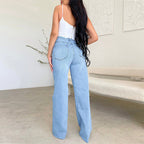Damen Weit geschnittene Jeans mit Destroyed-Details R&B