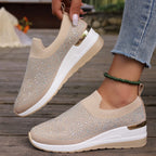 Damen Glitzernde Slip-On Sneakers mit gepolsterter Sohle R&B