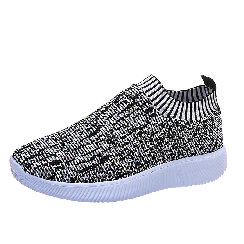 Damen Slip-On Sportschuhe mit atmungsaktiver Strick-Oberfläche und rutschfester Sohle R&B