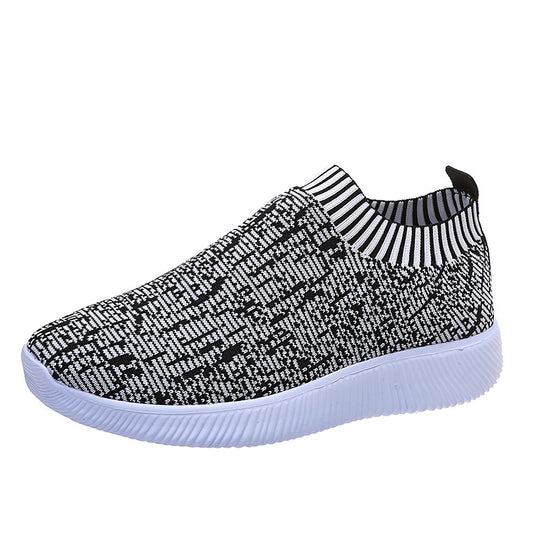 Damen Slip-On Sportschuhe mit atmungsaktiver Strick-Oberfläche und rutschfester Sohle R&B