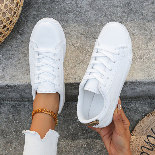 Damen Sportliche Sneaker aus veganem Leder mit atmungsaktiven Einsätzen R&B