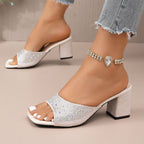 Damen elegante Riemensandalen mit Glitzerakzenten R&B