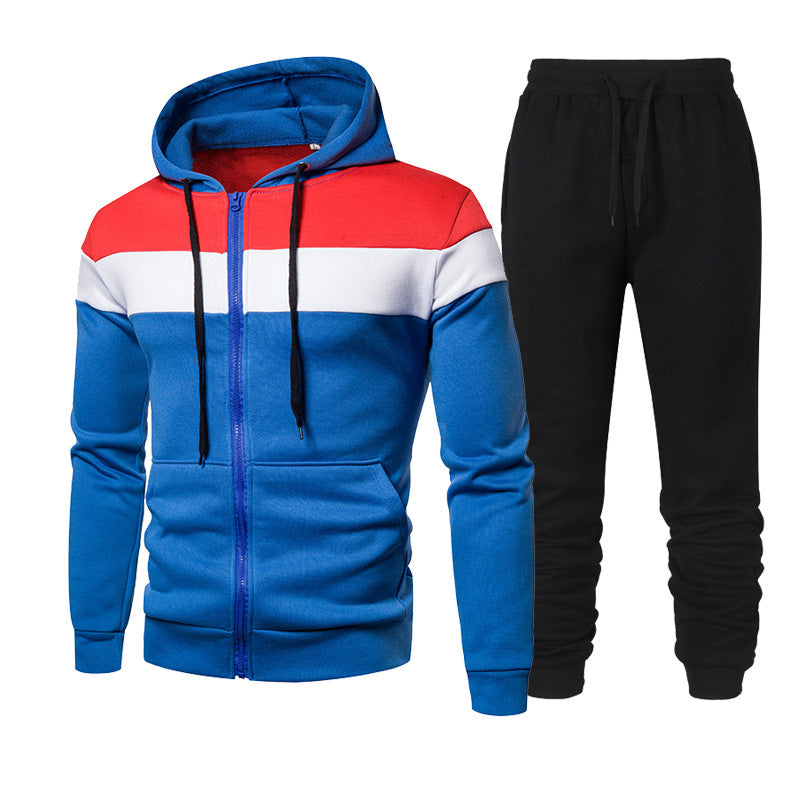 Herren sportliches Freizeit-Set mit modischem Farbblockdesign R&B
