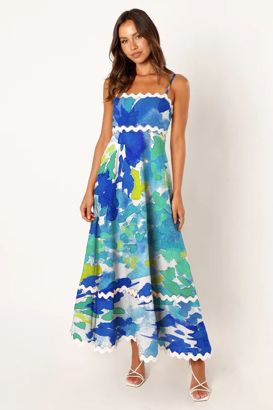 R&B | Einfarbiges Spitzen-Hosenträger-Röhrentop-Kleid