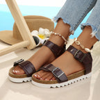 Damen Komfortable Riemchensandalen mit gepolstertem Fußbett und verstellbarem Riemen R&B