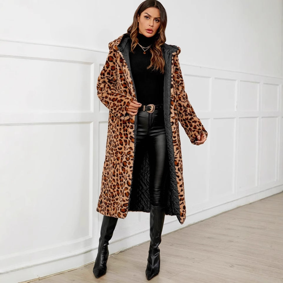 Damen Felljacke im Leopardenmuster R&B