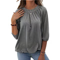 Damen lässiges Oversized-Shirt mit Rüschen und Viskose-Material R&B