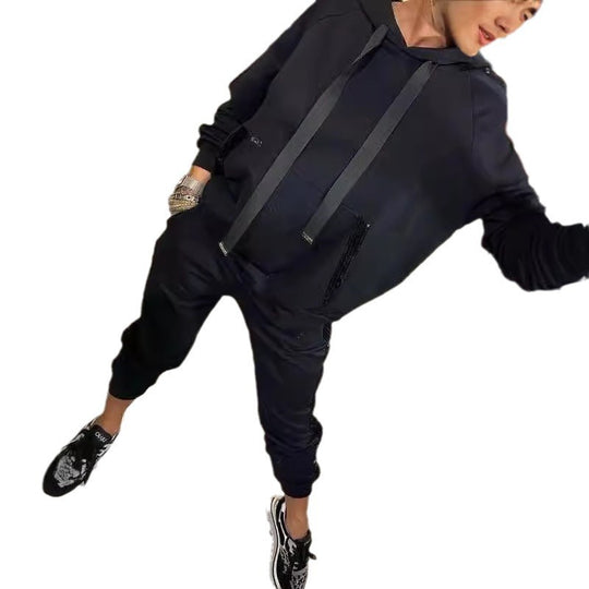 Damen Sportliches Zweiteiler-Set mit Hoodie und Jogginghose R&B