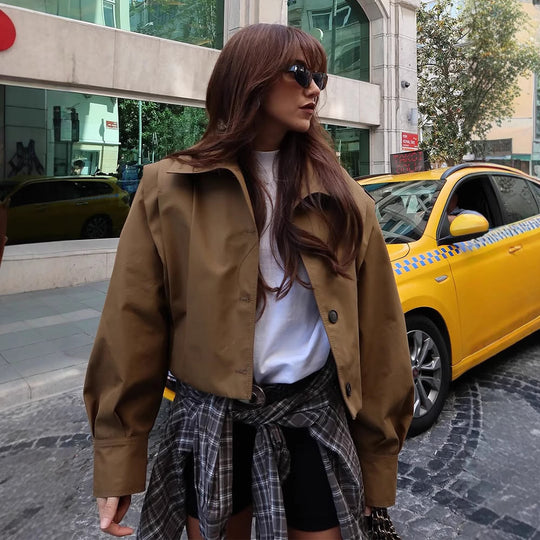 Damen oversized Übergangsjacke R&B