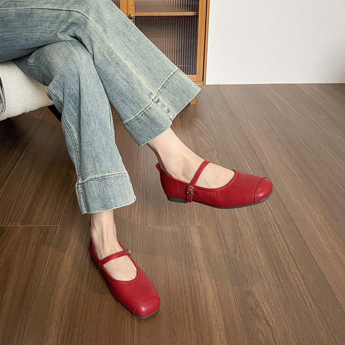 Damen Ballerinas mit praktischem Riemen und komfortabler Sohle