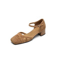 Damen Elegante Ballerinas mit geflochtener Struktur und verstellbarem Riemen R&B