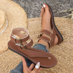 Damen Riemensandalen mit verstellbaren Schnallen und komfortabler Fußbettgestaltung
