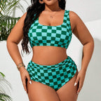 Damen Bikini-Set mit modischem Karomuster R&B