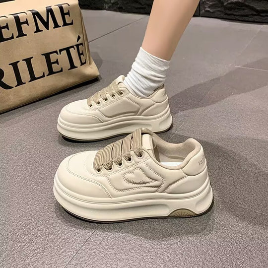 Damen Modische Sneakers mit dicker Laufsohle und atmungsaktivem Obermaterial R&B