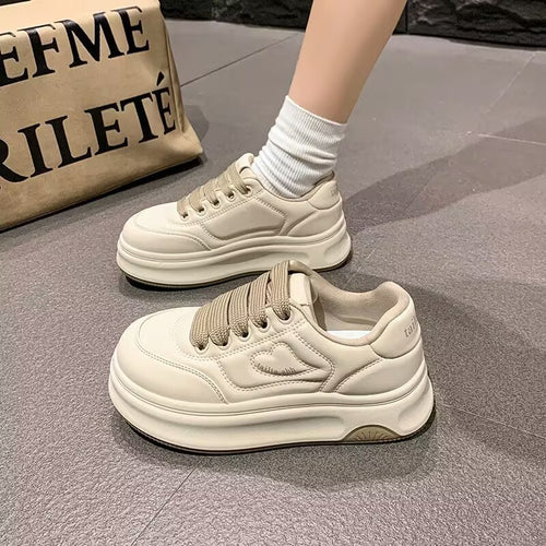 Damen Modische Sneakers mit dicker Laufsohle und atmungsaktivem Obermaterial R&B