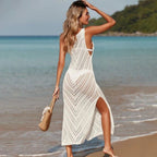 Damen Elegantes Maxikleid mit asymmetrischem Saum und seitlichem Schlitz R&B