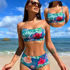 Damen Hochtailliertes Bikini-Set mit floralem Druck R&B