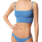 Damen Crop-Top Bikini-Set mit strukturiertem Stoff R&B
