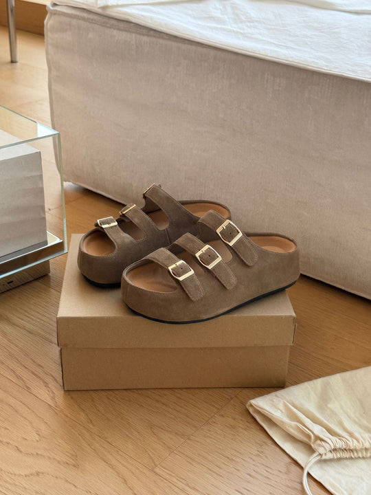 Damen Komfortable Riemensandalen mit verstellbaren Schnallen und ergonomischem Fußbett R&B