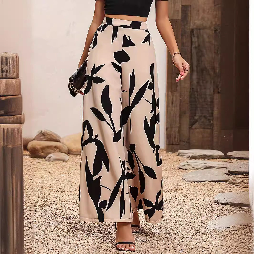 Damen Hochtaillierte Sommerhose mit floralem Druck R&B