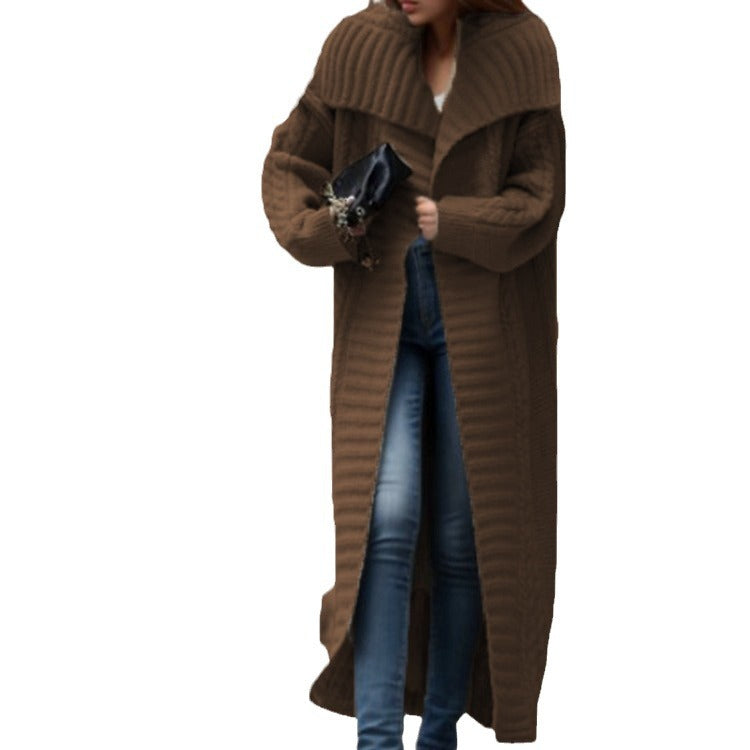 Damen Strickmantel mit strukturiertem Design und voluminösen Ärmeln R&B