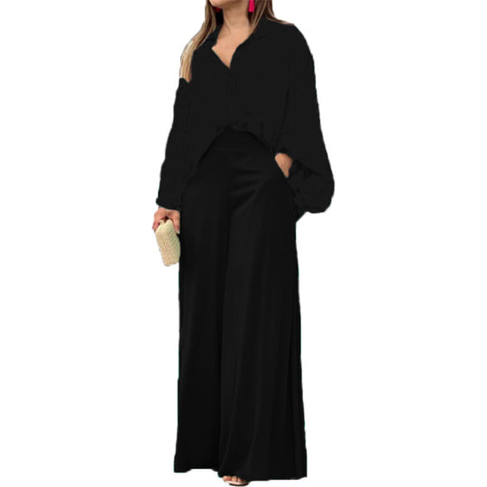 Damen Weit geschnittene Culotte-Hose mit hohem Bund und fließendem Stoff R&B