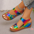 Damen Wedge-Sandalen mit floralem Akzent und komfortabler Fußbettung R&B