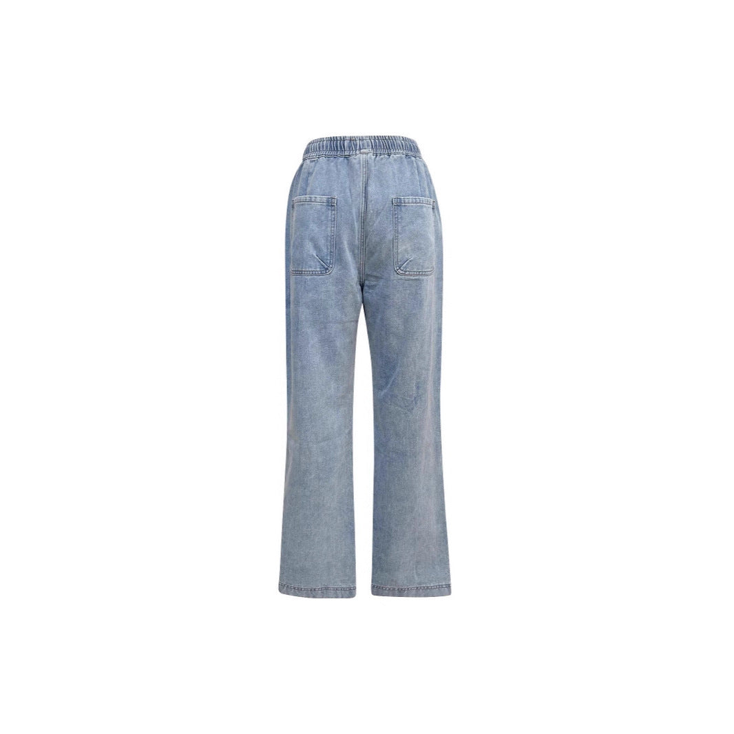 Damen Schlagjeans mit hohem Bund und Destroyed-Akzenten