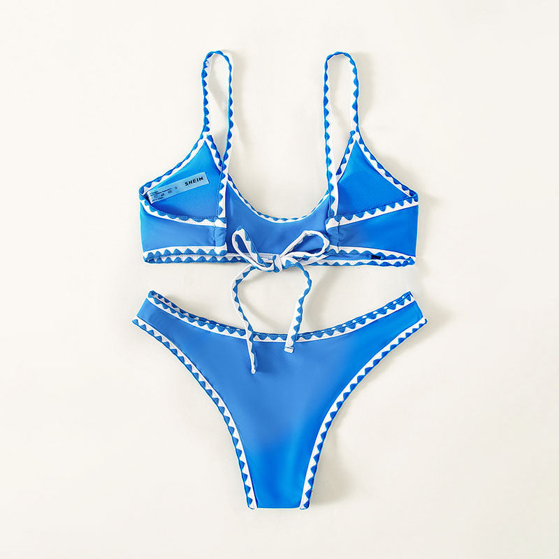 Damen Bikini-Set mit raffiniertem geometrischem Schnitt und verstellbaren Trägern R&B