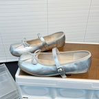 Damen Elegante Ballerinas mit süßem Schleifenakzent und praktischem Riemen R&B