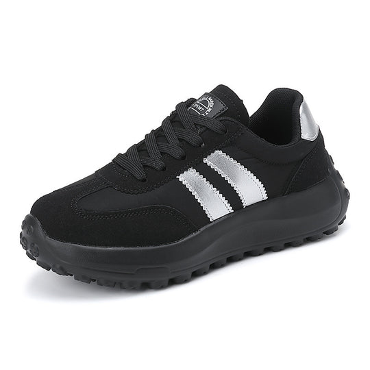 Damen nan retroorientierter City-Sneaker mit grobstolliger Laufsohle, gepolstertem Komfortfußbett und Wildlederbesatz R&B