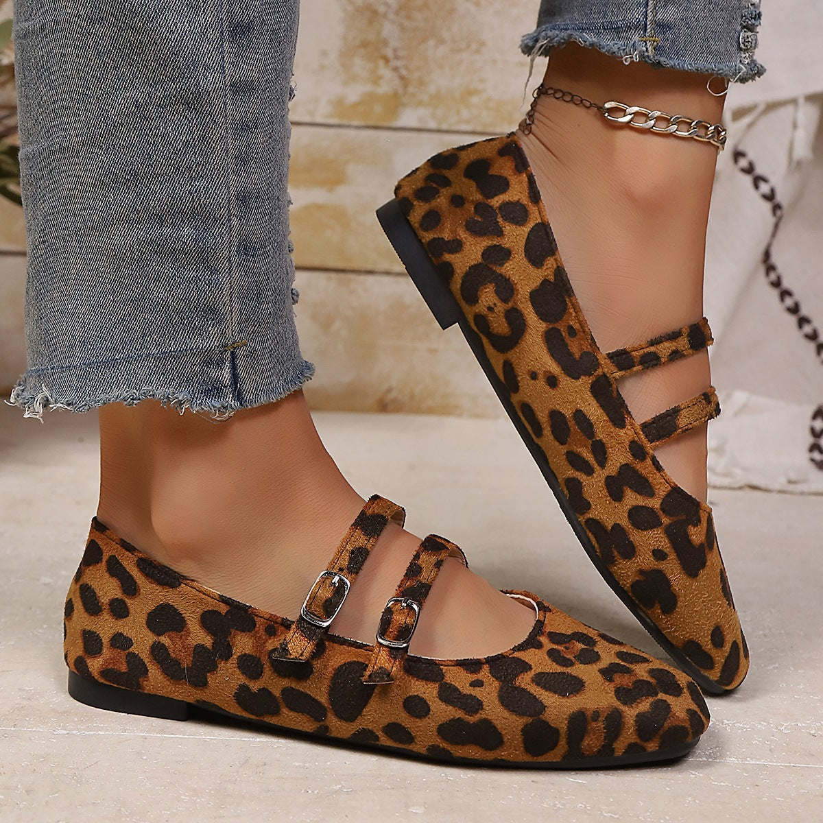 Damen Ballerinas mit verstellbarem Riemendesign und bequemer Sohle