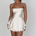 Damen Bandeau-Kleid mit schwingendem Volant-Design R&B