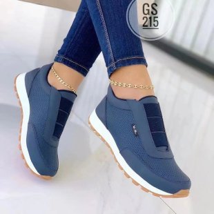 Damen sportliche Slip-On Sneakers mit atmungsaktivem Mesh-Obermaterial und rutschfester Sohle R&B