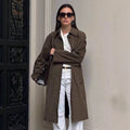 Damen Modische Trenchcoat Jacke mit lässigem Schnitt und praktischen Taschen R&B