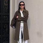 Damen Modische Trenchcoat Jacke mit lässigem Schnitt und praktischen Taschen R&B