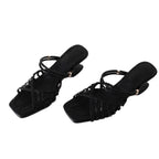 Damen Sandalen mit elegantem Riemendesign und glamourösem Glanz