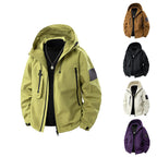 Herren wasserfeste Multifunktionsjacke mit Kapuze und praktischen Taschen R&B