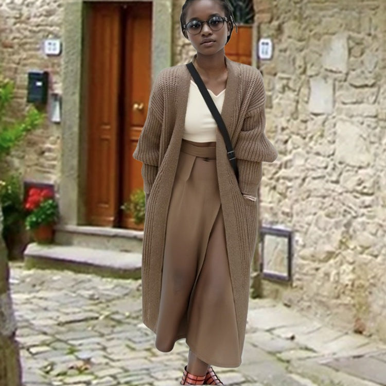 Damen Strickmantel mit wärmender Textur und lässigem Schnitt R&B