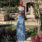 Damen Maxi-Kleid mit offener Rückenpartie und innovativem Wickeldesign R&B