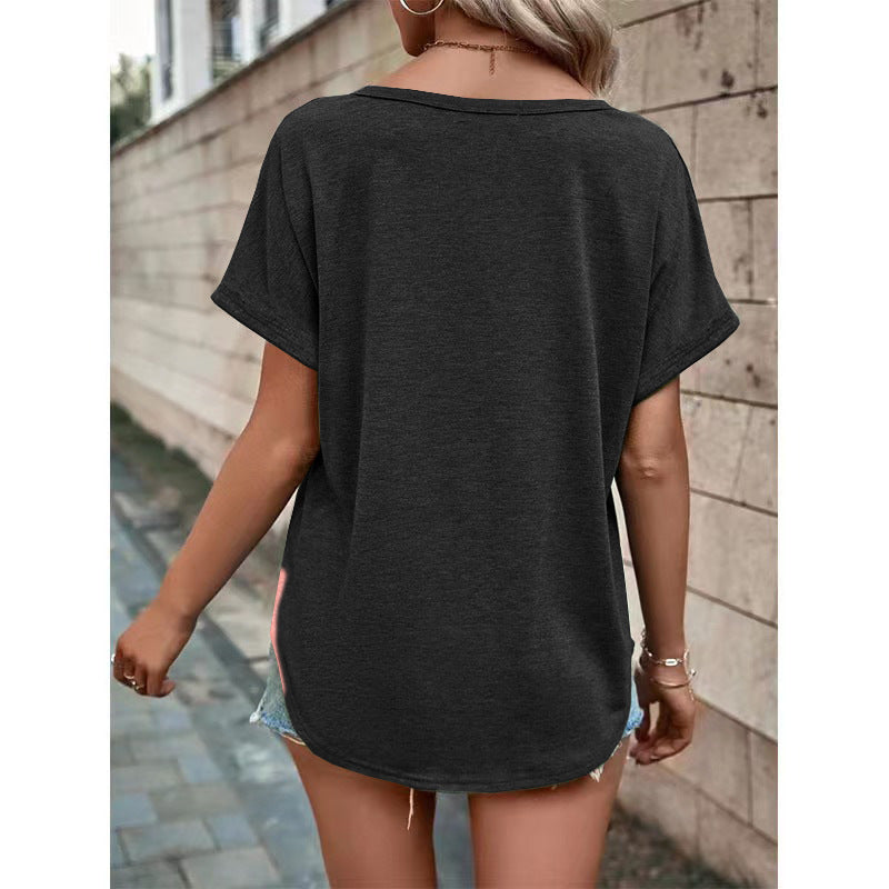 Damen T-Shirt mit Knopfleiste und lässigem Schnitt R&B