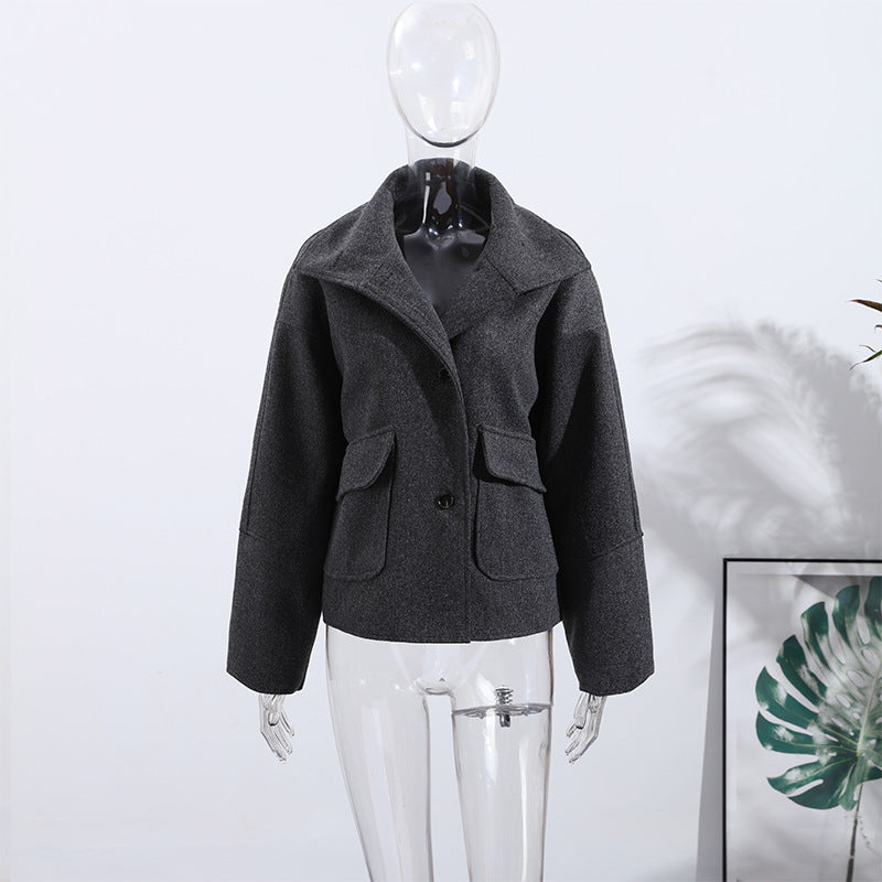 Damen Modische Oversized-Jacke aus hochwertigem Wollmix R&B