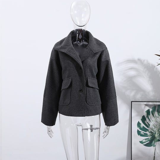 Damen Modische Oversized-Jacke aus hochwertigem Wollmix R&B