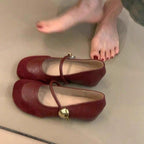 Damen elegante Ballerina-Schuhe mit dekorativer Schnalle und komfortablem Fußbett R&B