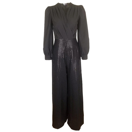 Damen elegante Overall mit funkelnden Pailletten und langem Schnitt R&B